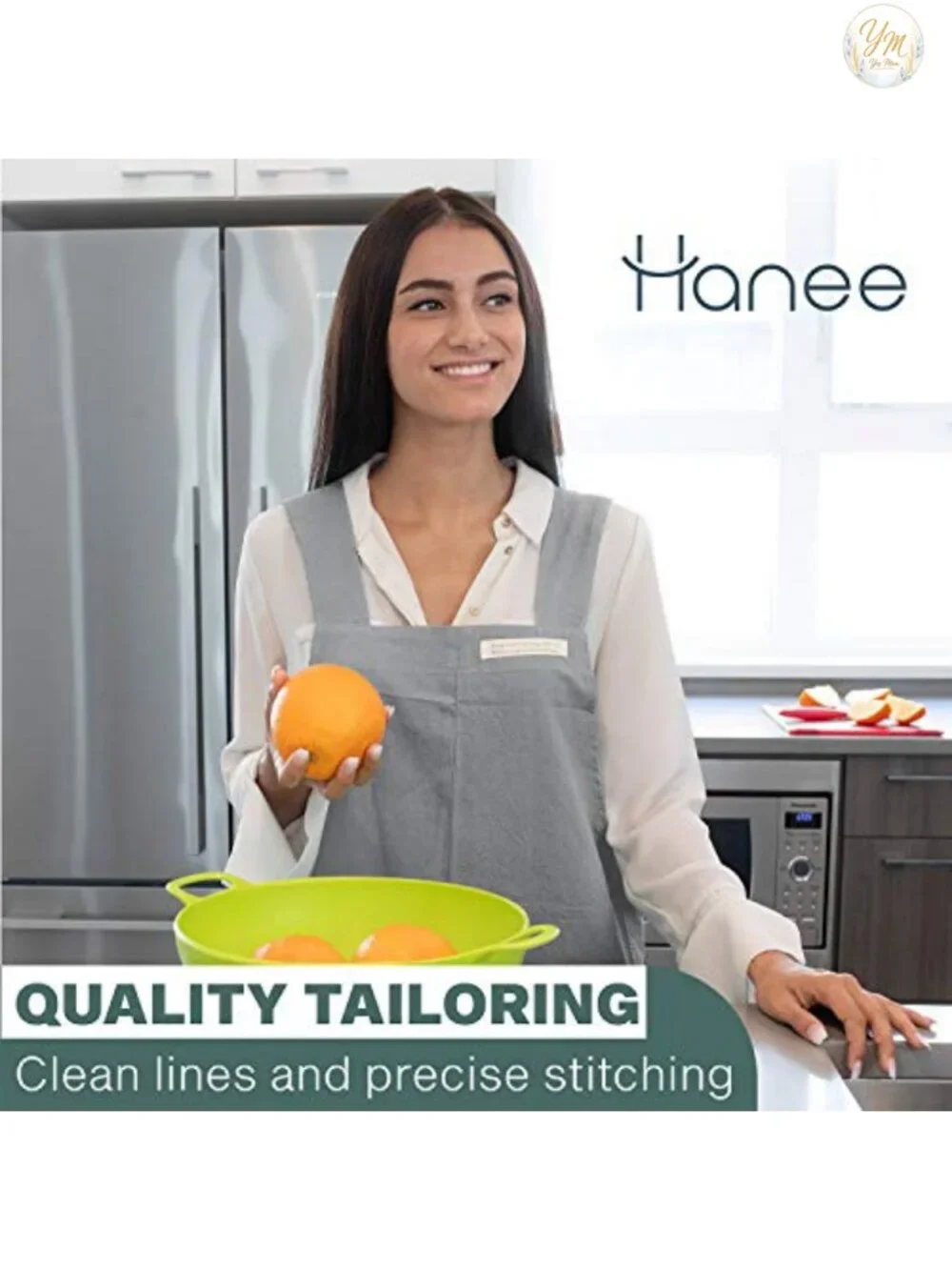 Cross-Back Cotton Apron with Pockets, Unisex Kitchen & Garden